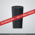 Placeholder illustration: matte black stainless tumbler engraved with a two-line name. Not a photograph.